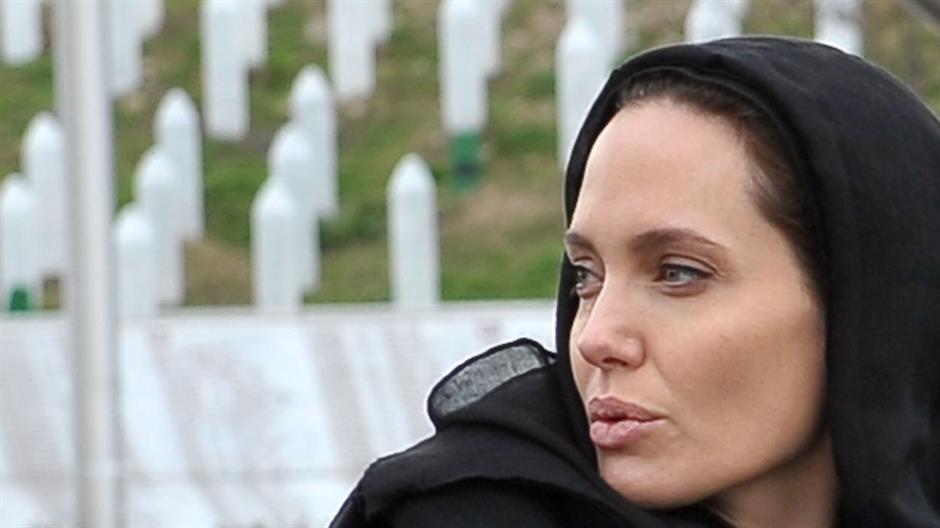 Hollywood actress Angelina Jolie who spoke about the Srebrenica genocide al...